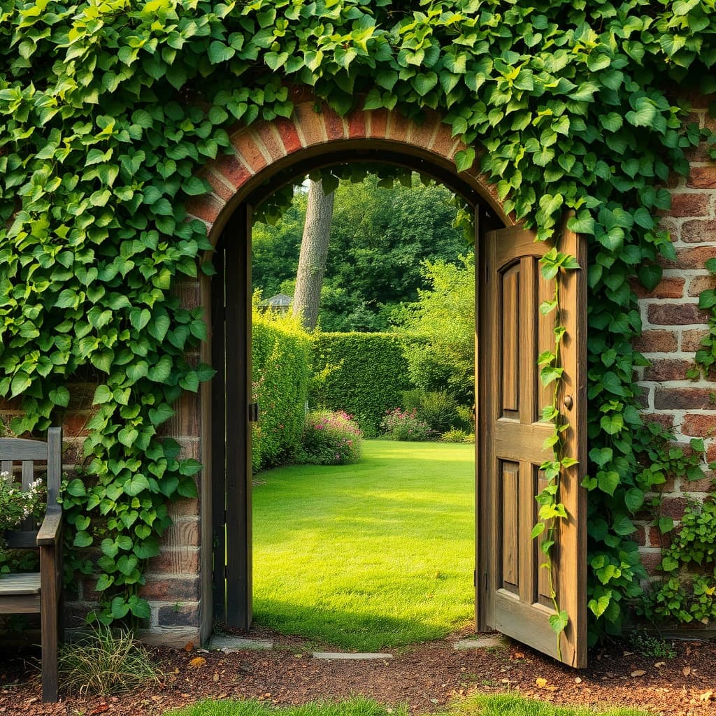 John 14:15 - The Open Door of Devotion: Accessing the Garden of Peace - Bible verse artwork